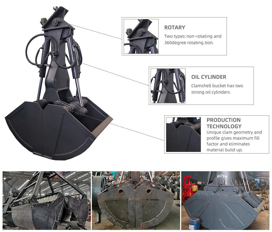 excavator bucket clamshell bucket details